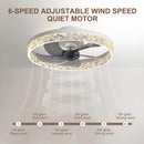 Ljojo 50CM Modern Silent LED Ceiling Fan with Remote for Living Room