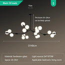 Ljojo Modern Glossy Glass Ball Chandelier Pendant Light for Living & Dining Room
