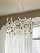 French Luxury Green Crystal Chandelier | Romantic LED Pendant Light by Ljojo