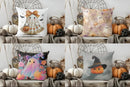 Cute Ghost with Pumpkin Halloween Pillow Cover by Ljojo - For Sofa, Bedroom, Car