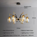 Nordic LED Chandelier Retro Glass Design Lighting Fixtures for Living Room by Ljojo