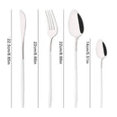 Ljojo 24-Piece Stainless Steel Dinnerware Set White Silver Flatware Tableware Kit
