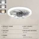 Ljojo LED Fan Light E27 Dimmable Silent 4-Speed Strong Winds Ceiling Fan Light
