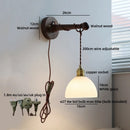 Ljojo LED Wall Mirror Lights with Switch - Modern Wooden Indoor Lamp
