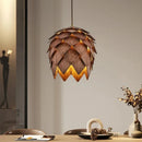 LED Wooden Pinecone Pendant Light Stylish Nordic Chandeliers for Home Decor by Ljojo
