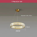 Ljojo Luxury Crystal Chandelier Pendant Light Gold Chrome Finish Modern Living Room Lighting