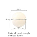 Ljojo LED Floor Lamp Chrome Metal Living Room White Acrylic Ball Art Deco
