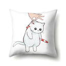 Cute Cat Cushion Cover by Ljojo: Cartoon Pets Pillow Case for Home Sofa Decor