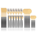 Ljojo 30-Piece White Gold Stainless Steel Cutlery Set