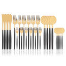 Ljojo 30-Piece White Gold Stainless Steel Cutlery Set