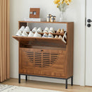 Ljojo™ Farmhouse Shoe Storage Cabinet with 2 Flip Drawers