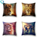 Lion Pattern Polyester Cushion Cover by Ljojo - Home decoration Pillow Cover