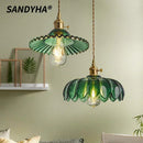 Ljojo Elegant LED Glass Petal Chandelier - Stylish Nordic Retro Lighting