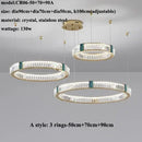 Ljojo Modern Lustre Crystal Led Chandelier Dimmable Pendant Lamp for Living Dining Bedroom