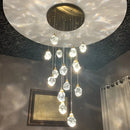 Ljojo LED Crystal Chandelier Staircase Pendant Lamp for Modern Living Room