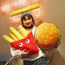 Hamburg Fries Plush Snacks Pillows by Ljojo: Creative Birthday Gifts for Girls