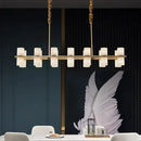 Ljojo Marble Copper LED Chandeliers: High-end Modern Gold Hanging Lamps for Home Decor
