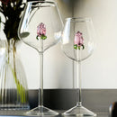 Ljojo 3D Pink Glass Rose Wine Glasses Cup Set - Lovely Household Gift