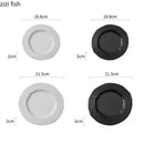 Ljojo Matte Wave Texture Ceramic Plate Set