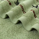 Ljojo Luxury Embroidered Bamboo Bath Towel Set - Green/Coffee/Cream - Personalized