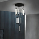Ljojo LED Copper Staircase Chandelier for Duplex Villa Hotel Lobby Indoor Lighting
