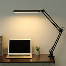 LED Desk Lamp Adjustable Foldable Double Swing Arm Light for Dorm Study Office - Dimmable