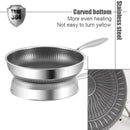 Ljojo 316 Stainless Steel Wok Pan for Induction Gas Stove Cooking