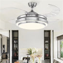 Ljojo Brushed Nickel Modern Luxury LED Ceiling Fan 42 Inch - Silent Home Decoration Fixture
