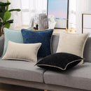 Ljojo Luxury Chenille Pillow Cover with Velvet Stitched Edge