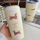 Ljojo 550ml Stainless Steel Thermal Tumbler with Straw - Kawaii Design
