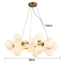 Ljojo Modern Glass Bubble Pendant Chandelier Light Fixture for Living Room Kitchen Dining Bedroom