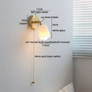 Ljojo LED Wall Light Fixture, Rotate Glass Wood Indoor Up Down Lamp