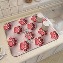 Ljojo 3D Visual Effect Drain Mat - Absorbent, Non-Slip, Anti-Mildew Kitchen Tableware Mat