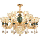 LED Crystal Ceramic Retro Ceiling Chandelier European Style Luxury Lamp for Living Room by Ljojo