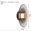 LED Wall Lamp Modern Round Gray Amber Glass Sconce Foyer Bedroom Aisle Decoration Ljojo