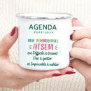 Enamel French Printed Coffee Cup with Handle - Best Thanks Gift for Atsem by Ljojo