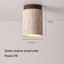Cylindrical Travertine Ceiling Lamp Real Stone Downlight E27 Light Bulb by Ljojo