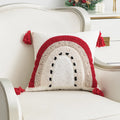Embroidered Ljojo Joy Bear Christmas Cushion Cover Pillow Case Red Festive Decor