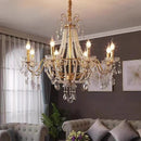 European Living Room Gold Crystal Chandelier Luxury Pearl Pendant Lights by Ljojo