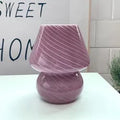 Glass LED Desk Light Mushroom Table Lamp Ljojo Korean Style Striped Bedside Lamp