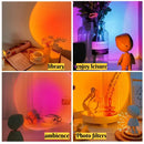 Ljojo LED Sunset Projection Night Light - Multi-Color Rainbow - USB Charging