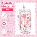 Ljojo 16oz Cherry Bow Plastic Cup with Straw Lid - Holiday Drinkware Gift