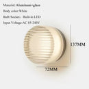 Round Glass LED Wall Lamp Sconce Light for Bedroom Living Room by Ljojo