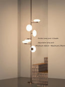 European Minimalist White Glass LED Floor Lamp by Ljojo - Multi-head Metal Frame Bedside Living Room Decor