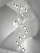 Ljojo Luxury Crystal Spiral Staircase Chandelier for Duplex Loft Living Room