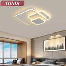 Ljojo LED Ceiling Light: Modern White & Black Chandelier for Home Decor