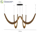 Ljojo Industrial Minimalist Wood LED Pendant Lights Chandelier for Home Decoration