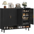 Ljojo™ 4-Door Shoe Storage Cabinet with Adjustable Shelves and Metal Legs