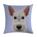 Cartoon Dog Cushion Cover by Ljojo - Linen Pet Pillow for Home Office Sofa Decor