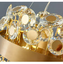 Ljojo Crystal Pendant Light Retro Style Stainless Steel Lamp Atmospheric Design